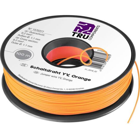 FIL DE CÂBLAGE YV TRU COMPONENTS YV 1567895 1 X 0.20 MM² JAUNE 50 M (1/3)