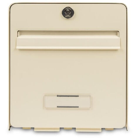 Boîte aux lettres Favor en acier galvanisé – 2 portes – Anticorrosion – Ouverture verticale – Barillet la poste – Beige clair – Burg Wachter (1/6)