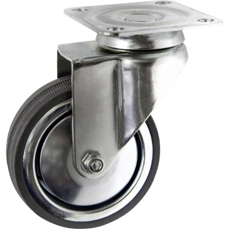 TOOLCRAFT TO-5137911 Roulette pivotante en caoutchouc 80 mm avec plaque de fixation Capacité de charge (max.): 70 kg D958241 (1/3)