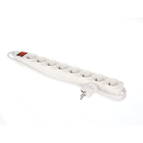 MULTIPRISE À 8 PRISES AVEC INTERRUPTEUR & PROTECTION CONTRE LES SURCHARGES - BLANC VELLEMAN EWS8W (1/3)