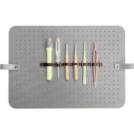 PARAT 900007988 CLIPS DE FIXATION SET BASIC AVEC RUBAN CAOUTCHOUC POUR PANNEAUX PERFORÉS NOIR (1/5)