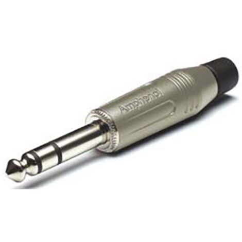 Jack 6.35 mm mâle, droit Amphenol ACPS-GN Nombre de pôles: 3 stéréo argent 1 pc(s) (1/2)