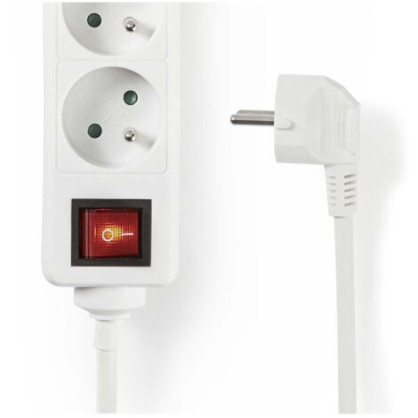 PRISE D'EXTENSION 6 ENTRÉES 1,5 M INTERRUPTEUR ON/OFF BLANC NEDIS EXSO615E2WT (1/3)