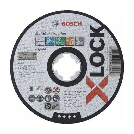 Disque multimatériaux x-lock 125mm - Epaisseur : 1,6 mm - BOSCH