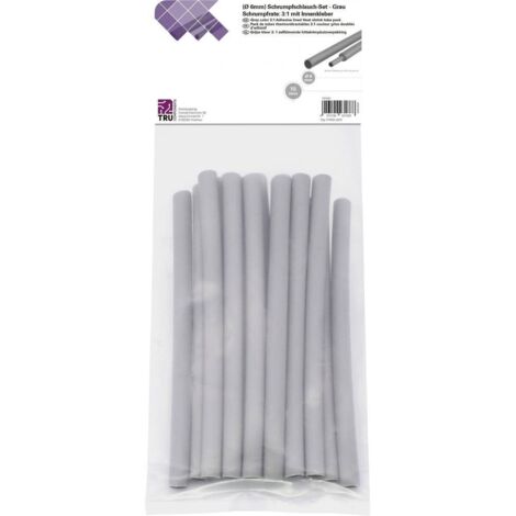 ASSORTIMENT DE GAINES THERMORÉTRACTABLES 3:1 TRU COMPONENTS GRIS Ø AVANT RETREINT: 6 MM 15 PC(S) (1/3)