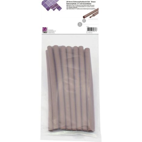 ASSORTIMENT DE GAINES THERMORÉTRACTABLES 3:1 TRU COMPONENTS MARRON Ø AVANT RETREINT: 6 MM 15 PC(S) (1/3)