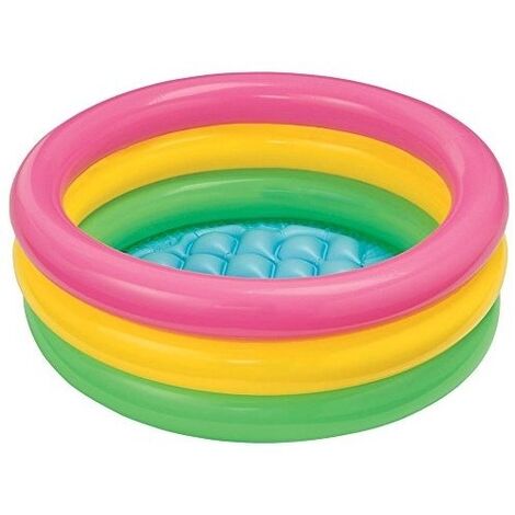 Intex – Piscine gonflable ronde multicolore 61 cm de diamètre – Hauteur 22 cm – Capacité 34 litres – Installation facile pour enfants 1-3 ans - 57107NP