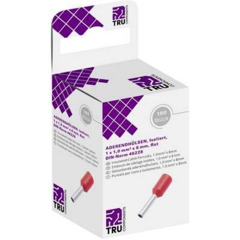 TRU COMPONENTS T1904C053 Embout simple d'extrémité de câble 1 mm² partiellement isolé rouge 100 pc(s) Q709662 (1/2)