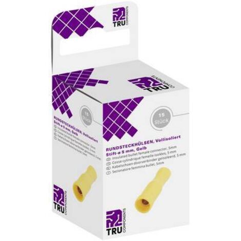 COSSE CYLINDRIQUE FEMELLE TRU COMPONENTS 8436852 4 MM² 6 MM² ENTIÈREMENT ISOLÉ JAUNE 15 PC(S) (1/3)