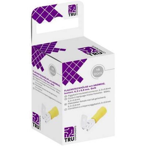 TRU COMPONENTS T1904C112 Assortiment de cosses à languette femelles avec dérivation Largeur d'accouplement: 6.30 mm Épaisseur de contact: 0.80 mm 1 Q705912 (1/3)