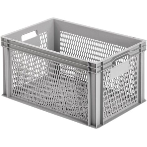 Alutec – Bac de rangement grillagé 75070 – Dimensions (l x H x P) 600 x 320 x 400 mm – Polypropylène – 1 pièce - GRIS 1 PC