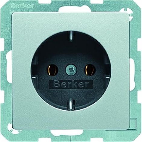 HAGER 47436084 PRISE DE COURANT TYPE F ALUMINIUM BERKER (1/2)