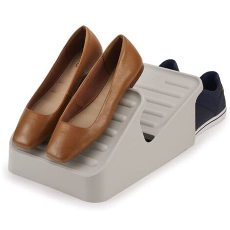 JOSEPH JOSEPH SHOE-IN - RANGEMENT à 2 éTAGES POUR CHAUSSURES, PEUT CONTENIR JUSQU'à 3 PAIRES- PETIT, BEIGE (1/2)