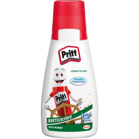 PRITT BASTELKLEBER, L''SEMITTELFREI, 100 G FLASCHE TROCKNET TRANSPARENT, MIT KALTEM WASSER ODER BEI 20 GRAD AUSWASCHBAR, KLEBEKOP (1/4)