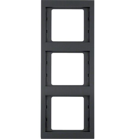 HAGER K1 CADRE 3 POSTES VERTICAL ANTHRACITE (1/3)