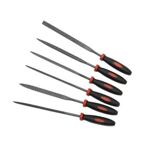 Kit de mini râpes à bois 6 pcs – Longueur de taille 70 mm – Manche en plastique rond – Pour bois dur et teck – Donau Elektronik