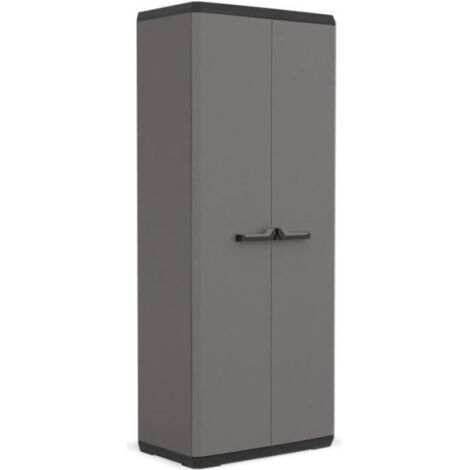 Sogenex Armoire De Rangement Haute En Resine 3 Tablettes Avec Porte Balai Armoire 70p