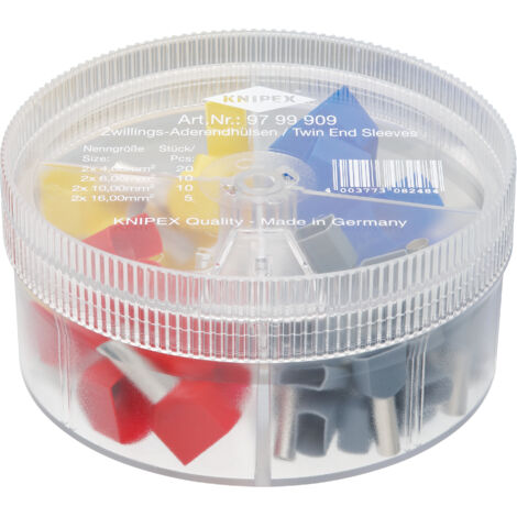 KNIPEX 97 99 909 Boîtiers d'assortiment avec embouts de câble isolés 4 pièces