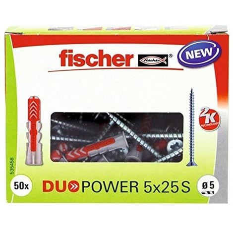 Fischer - cheville tous materiaux duopower 6 / 8 / 10 avec vis / blister de  18