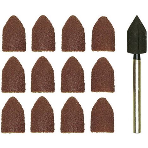 Proxxon – Set de 10 brosses abrasives K80/K150 13 x 9mm – Corindon normal pour acier, bois et plastique – Ponçage, lissage et polissage - C58505 (1/4)