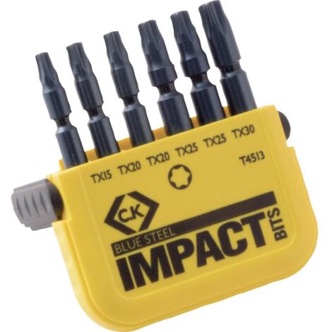 C. K BLUE STEEL VISSEUSE À PERCUSSION, EMBOUTS TORX - 6 PIÈCES, T4513 (1/3)