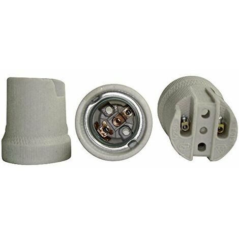 Zenitech – Douille E27 porcelaine sans bague – Blanc – Tension 250V – Intensité 4A – Compatible ampoules E27 pour intérieur (1/6)
