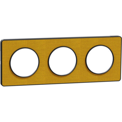 SCHNEIDER ELECTRIC - ODACE TOUCH - PLQ KVADRAT OCRE/ANTH 3 POSTES HORIZ. OU VERT. ENTRAXE 71MM - S540806KY (1/3)