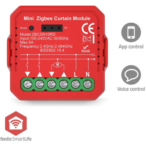 COMMUTATEUR D''ALIMENTATION SMARTLIFE  ZIGBEE 3.0  1000 W  CONNEXION DU TERMINAL  APPLICATION DISPONIBLE POUR: ANDROID IOS