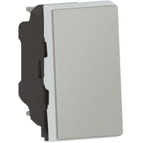 INTERRUPTEUR OU VA-ET-VIENT ALUMINIUM LEGRAND MOSAIC EASY LED 10AX 250V 1 MODULE 079201L (1/3)