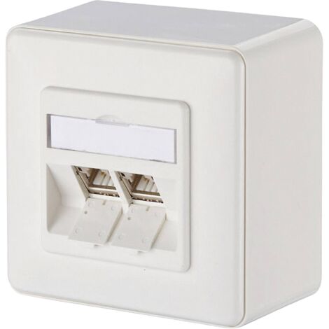 PRISE RÉSEAU MURALE BTRNETCOM C6A 2 PORT 270°130B12D20002-E (1/3)