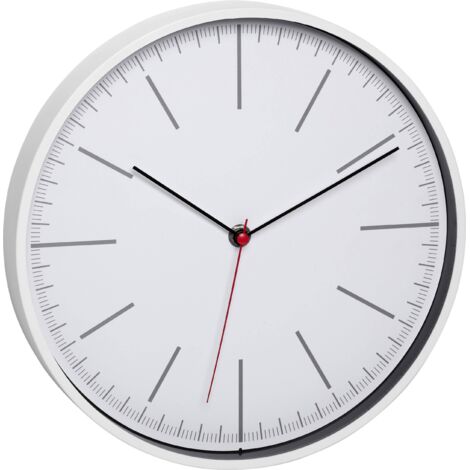 TFA-DOSTMANN HORLOGE MURALE ANALOGIQUE EN VERRE PLASTIQUE BLANC 280 X 37 X 280 MM 60.3049.02 (1/4)
