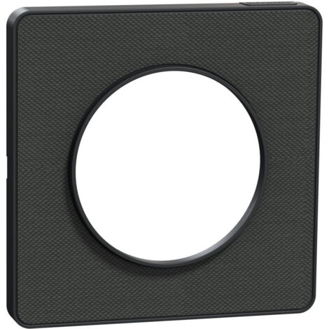 Plaque de finition 1 poste 2 modules Kvadrat ombre avec liseré anthracite Odace Touch SCHNEIDER (1/3)