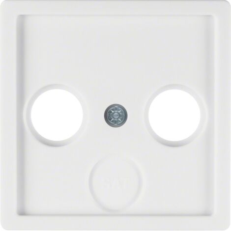 HAGER Q.1 PLAQUE TV-FM-SAT BLANC POLAIRE (1/2)