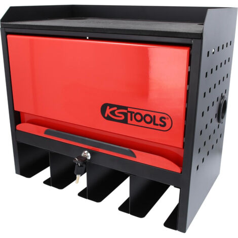 Kstools – Armoire à outils murale eMONSTER – Acier 0,8 mm – 1 porte avec serrure – Réglette multiprise intégrée – Dimensions H435 x L480 x P282 mm - H435xl480xP282 (1/5)