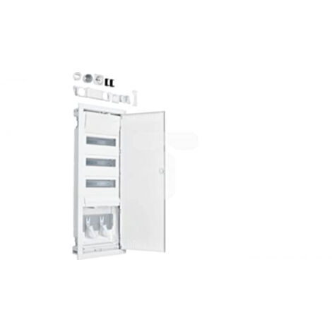 Hager – Distributeur hybride encastré 36 modulaire VU603PLH – Plaque de montage Volta – Pour câblage en espaces confinés – Gris