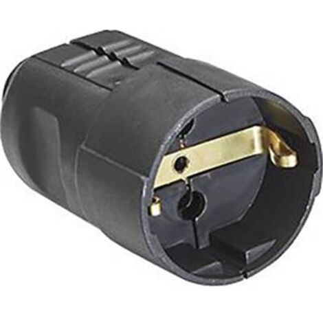 Bachmann 912.170 Fiche électrique femelle avec terre plastique 230 V noir IP20 C268731 (1/2)