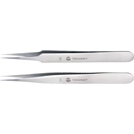 JEU DE PINCES BRUCELLES 2 PIÈCES TOOLCRAFT TO-5861034 POINTUE, TRÈS FINE 120 MM 1 PC(S) (1/5)