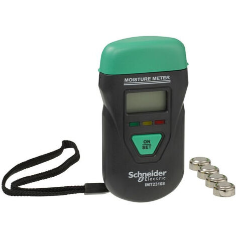 Schneider Electric – Détecteur d'humidité et de température IMT23208 – Plage de mesure 0 à 40° – Écran LCD – Alimentation 4 piles fournies