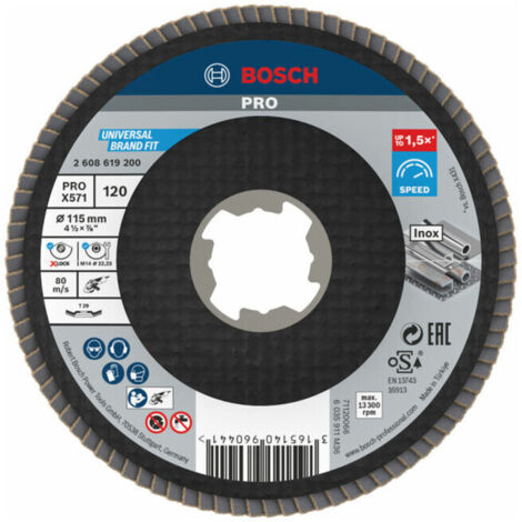 Disque à lamelles Bosch X571 Best for Metal coudé 115 mm K 120 Fibre 10 pièces