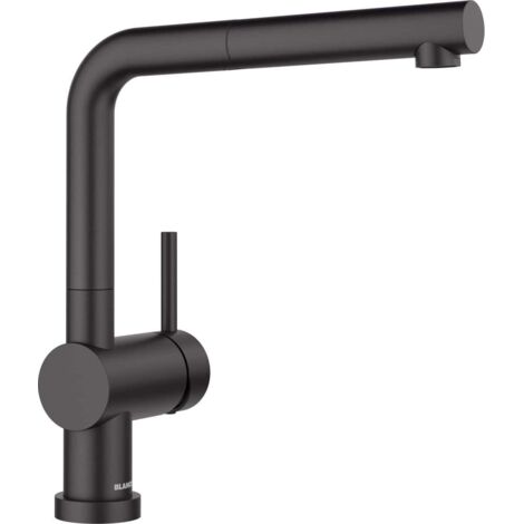Blanco – Mitigeur de cuisine noir mat – Douchette amovible – Bec orientable 140° – Hauteur 288 mm – Débit 9,6L/mn