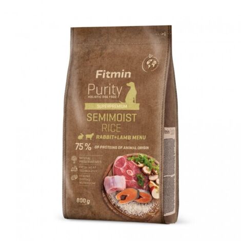 FITMIN PURITY RICE SEMIMOIST RABBIT&LAMB 0.8KG ADULTE LAPIN, RIZ 4 KG (8595237015948) (1/3)