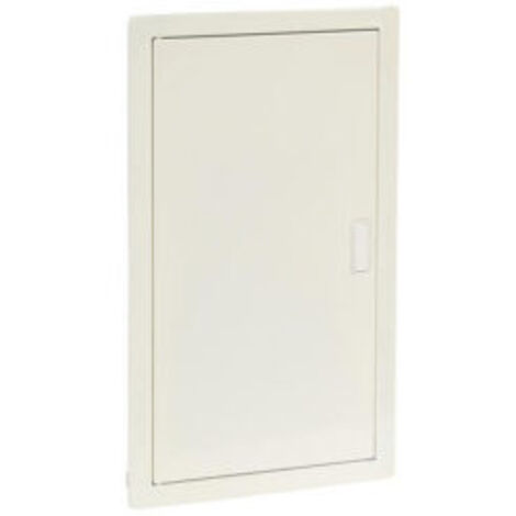 Legrand – Coffret encastré porte métal extra plate 4 rangées 12 modules – Auto-extinguibilité 750° – Pour cloisons creuses et maçonnerie – IP30 IK05