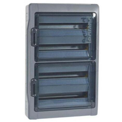 Legrand – Coffret électrique nu 4 rangées 18 modules – IP65 étanche – IK09 résistant chocs – Montage saillie – Gris