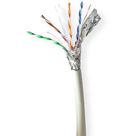NEDIS RÉSEAU CÂBLE ROULEAU CAT6A SOLIDE S/FTP CUIVRE 305.0 M INTÉRIEUR ROND LSZH GRIS BOÎTE DE TIRAGE (1/2)