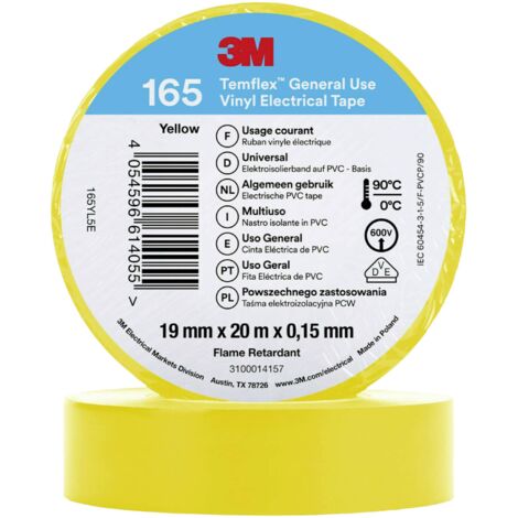 3M 165YL5E RUBAN ISOLANT JAUNE (L X L) 20 M X 19 MM 1 PC(S)