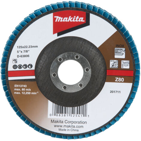MAKITA ROUE ABRASIVE À LAMELLES 125MM GRAIN 80 D-63806 (1/2)