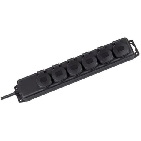 Brennenstuhl – Rallonge multiprise extérieure IP44 6 prises 16A 230V – Câble H07RN-F 3G1.5 de 2 m – Prises à clapets pour sécurité (1/5)