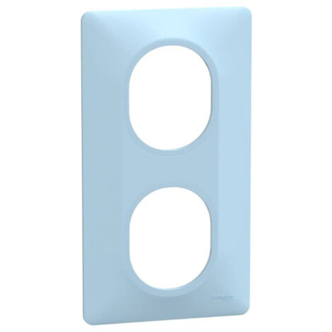 Ovalis - Plaque de finition - 2 postes Vertical - entraxe 71mm - Bleu Azurin (S320724C)