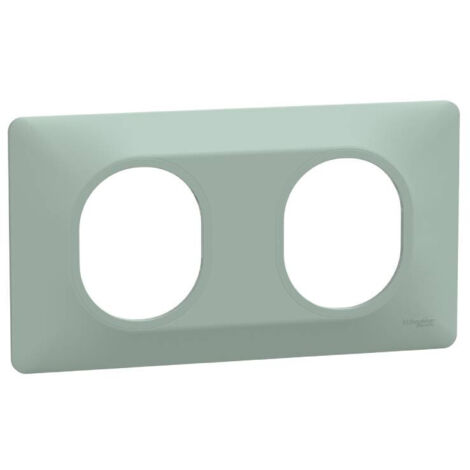 Plaque 2 postes horizontal Ovalis Schneider Finition: Sauge