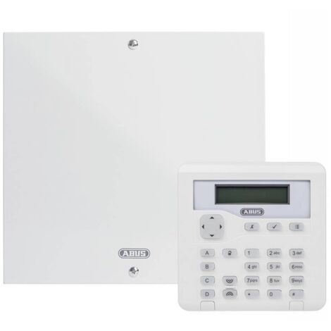 Abus – Centrale d'alarme filaire Terxon SX – Alimentation de secours – 10 zones programmables – Protection antisabotage – Clavier LCD inclus
